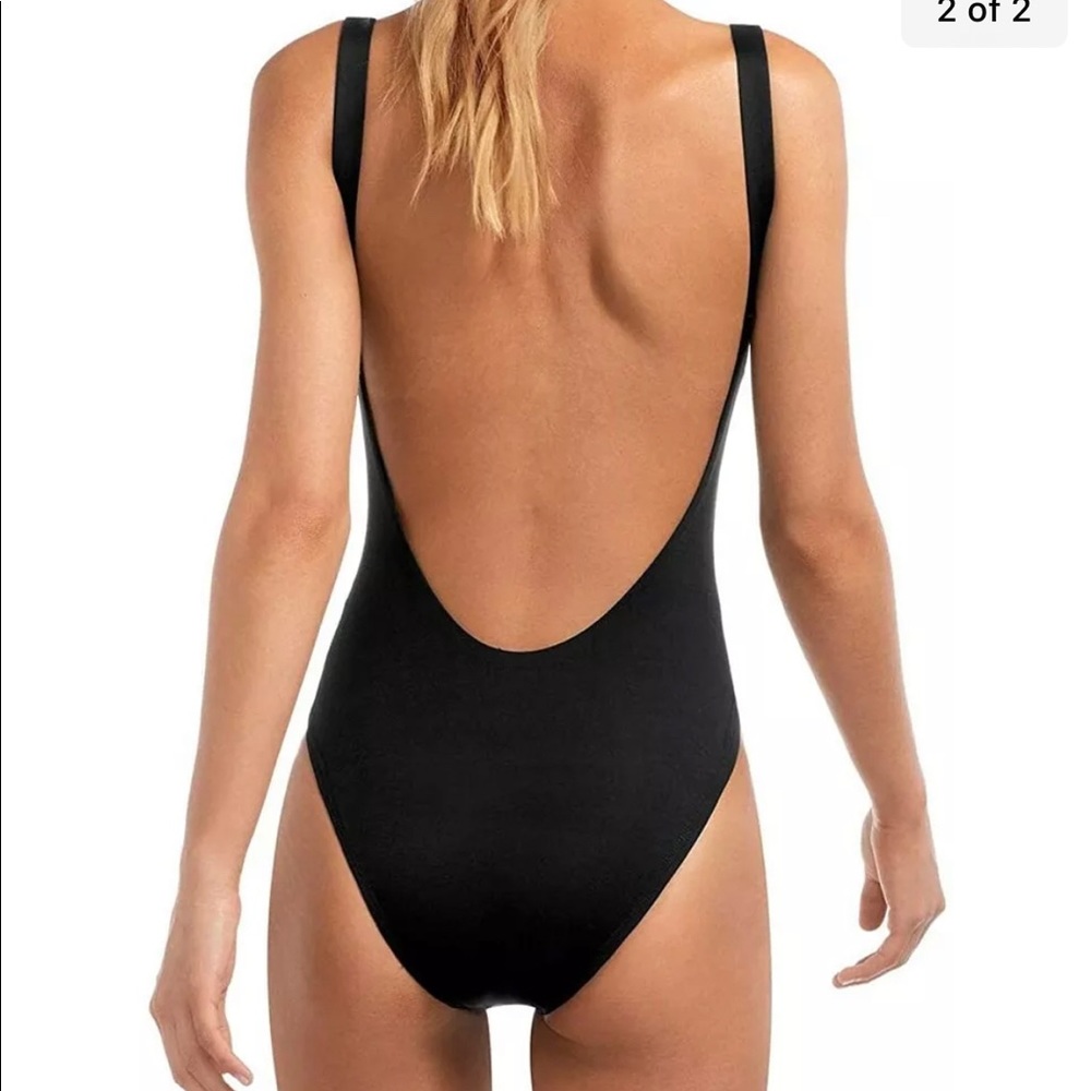 Vitamin A Swimwear Leah One Piece Bodysuit Black Small New NWOT